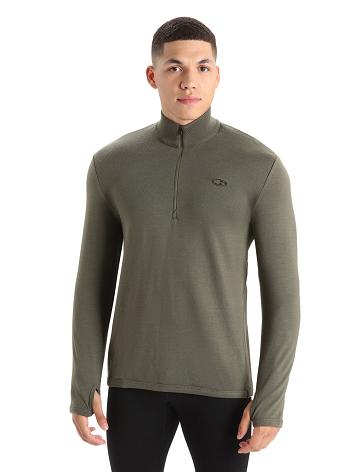 Loden Icebreaker Merino Original Long Sleeve Half Zip Men's Hoodie | AU 1271LISH